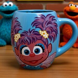 Sesame Place Abby Cadabby 20oz Mug 2011 Oversized Barrel Blue Sesame Street HTF
